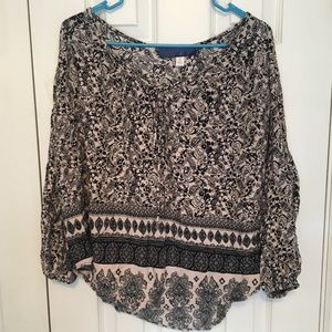 Black & Cream Blouse